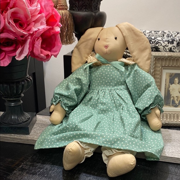 Other - Handmade Vintage Green Star Bunny Doll!